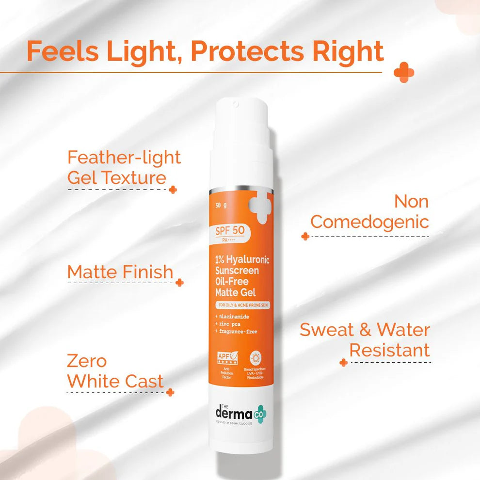 1% Hyaluronic Sunscreen Oil-Free Matte Gel BY Derma Co